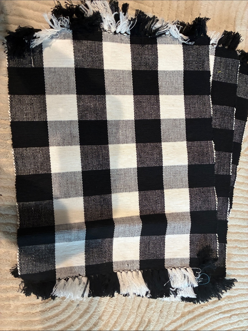 Black & White Buffalo Check Throw Rug - Blank Brand